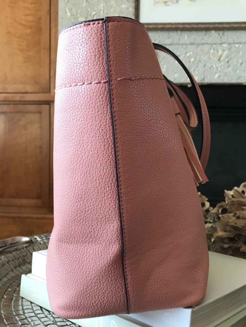 COQUETTE 🔥 TORY BURCH SOFT PINK LEATHER LARGE TOTE - Picture 6 of 16